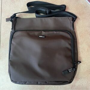 Derek Alexander Brown Nylon Crossbody Bag